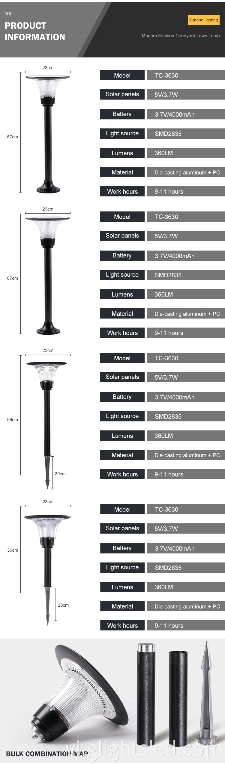 Trung Quốc nhà cung cấp lối đi trang trí ngoài trời chống thấm nước ip65 3w Điều khiển từ xa đèn Led năng lượng mặt trời sân vườn